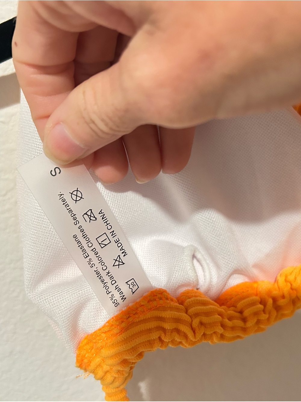 Bright Orange Ribbed String Bikini Top - Picture 5 of 5
